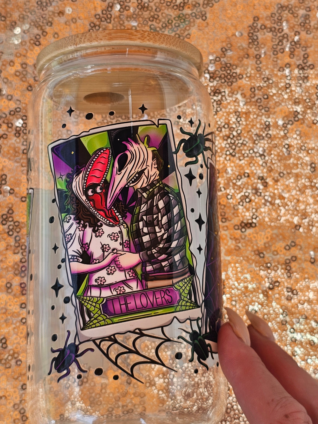 Beetlejuice Tarot Glass Can