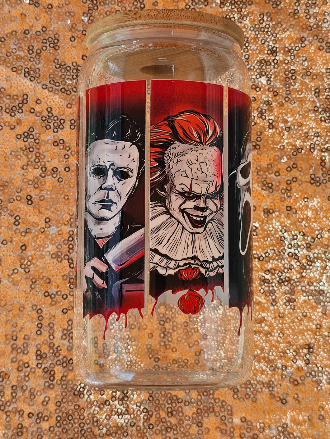 Horror Drips Glass Can