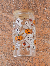 Load image into Gallery viewer, Ghosties &amp; Pumpkins Glass Can
