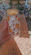 Load and play video in Gallery viewer, Ghosties &amp; Pumpkins Glass Can
