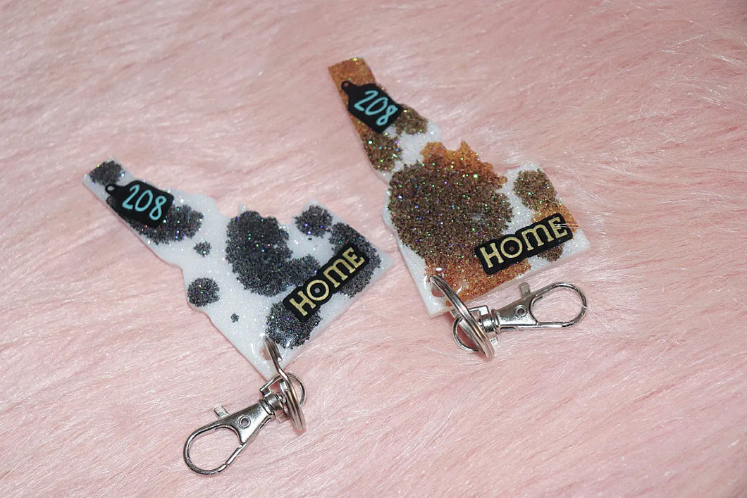 Cowhide Idaho Keychain